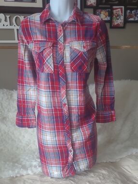 George Red Plaid Button-Down Shirt